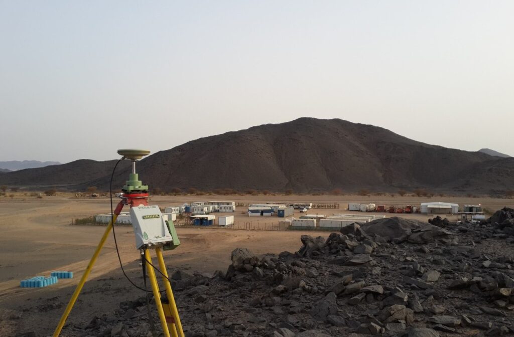 Octantis survey team conducting GNSS measurement at QMSD mining site